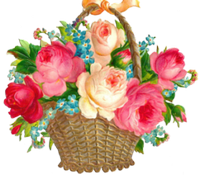 a may day basket of flowers
